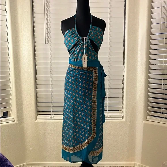 Green Floral One Piece With Matching Wrap - Small - Picture 2 of 16